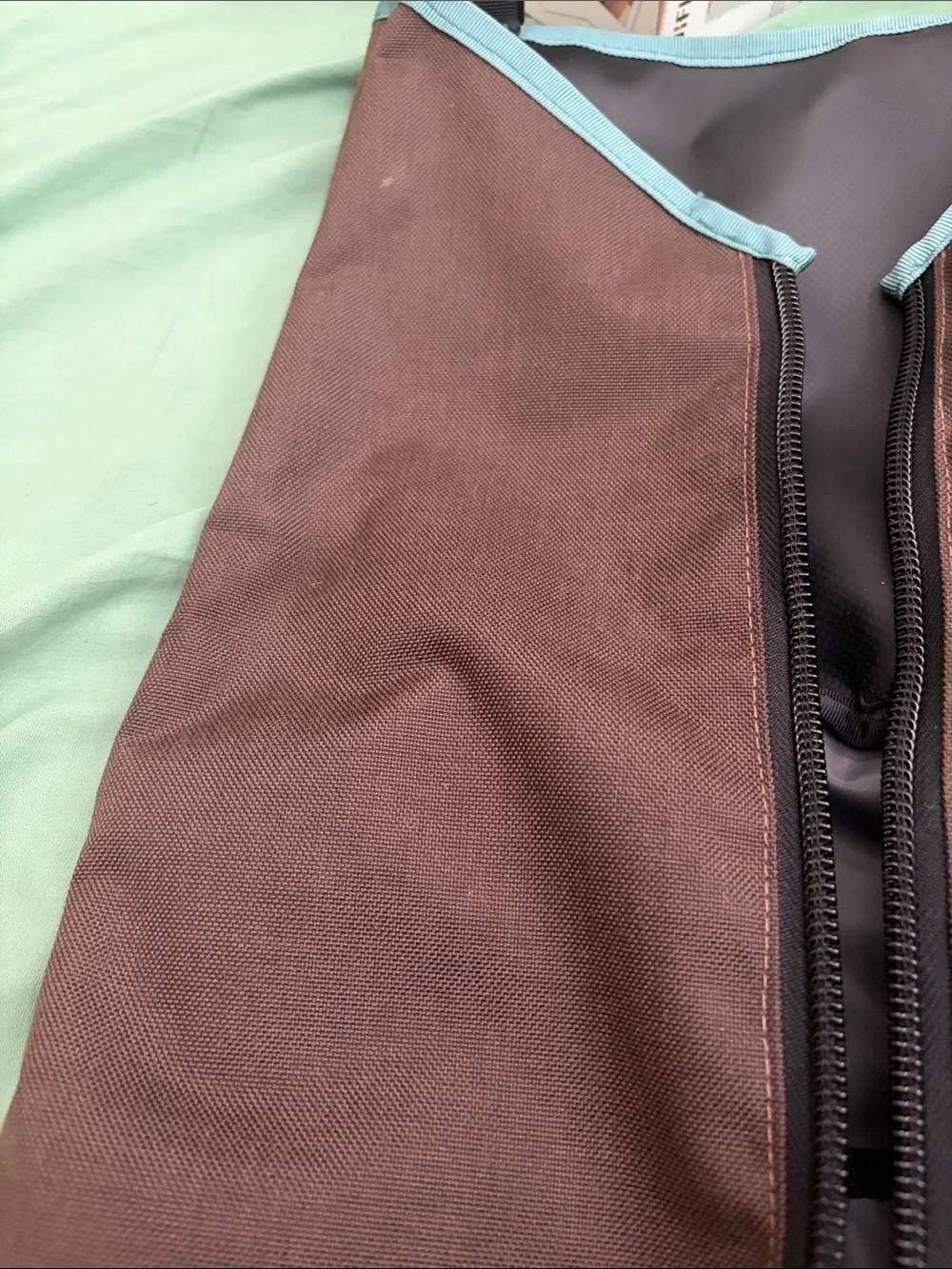 CHROME Brown Backpack with Light Blue Trim